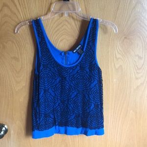 Blue Lace Tank Top